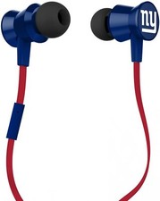 IHIP Official NFL New York Giants Pro Metal Earbuds with Built-In Mic - Blue/Red