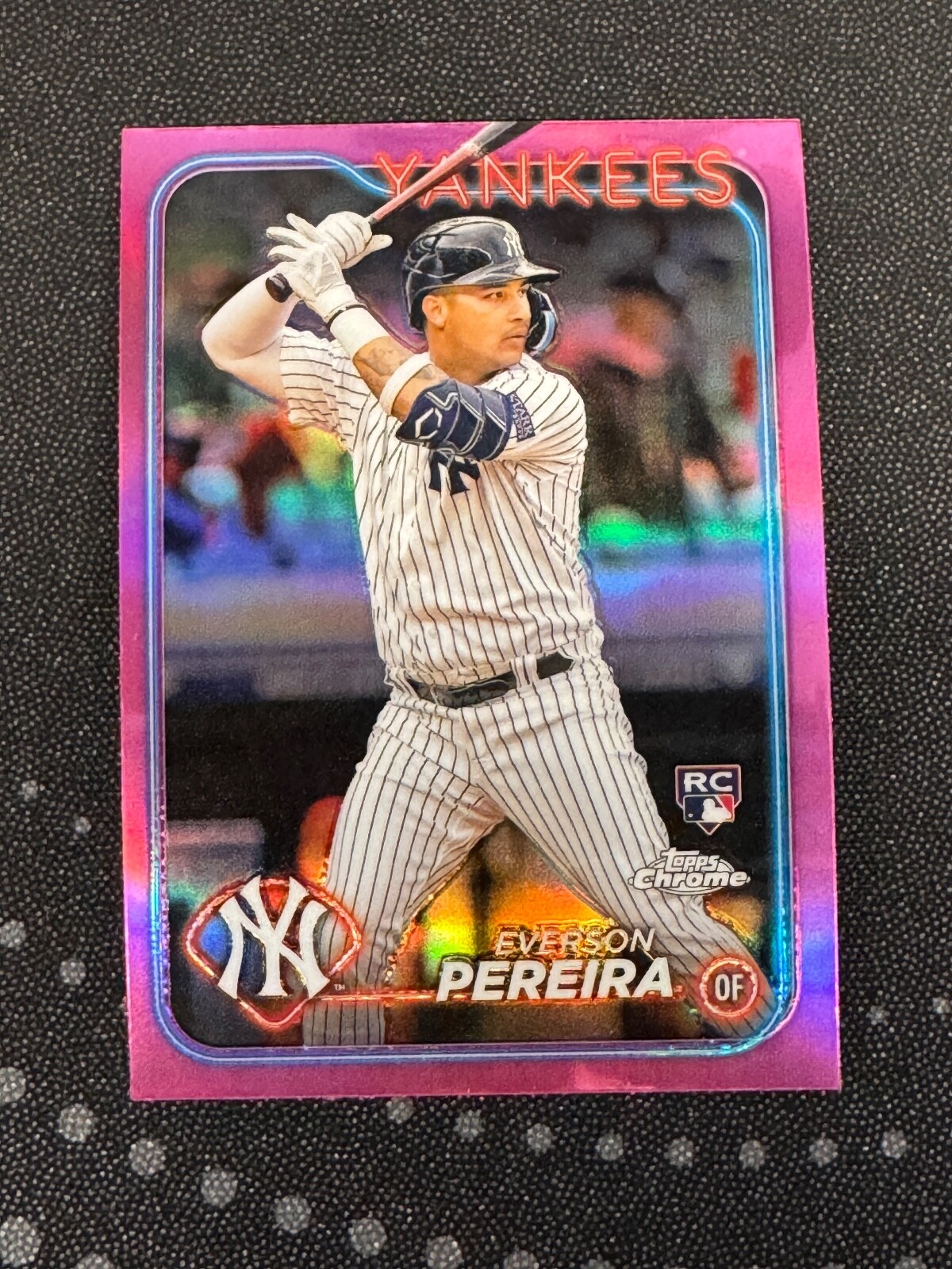 2024 Topps Chrome #238 Everson Pereira RC Pink Refractor New York Yankees