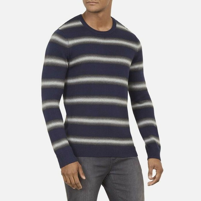 Cole Mens Ombre Navy Striped Pullover Sweater M Medium Gray eBay