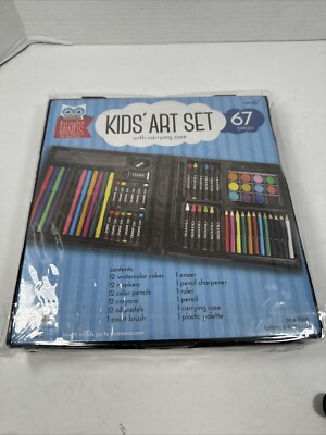 Bright Minds by Nicole Kids Art Set 67 Pieces Pencils Crayons Paints NEW Sealed