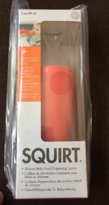 Boon Squirt Silicone Baby Food Dispensing Spoon Squeeze Pink Brand New Unopened