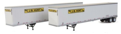 Walthers HO Scale ~ 53' Stoughton Trailer 2-Pack Assembled ~ J.B. Hunt~ 949-2462