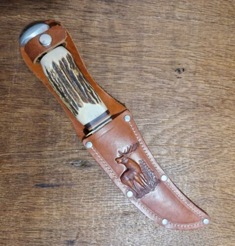 Schneidteufel Solingen Original Buffalo Skinner Jagdmesser Messer Hirschhorn - Bild 7 von 8
