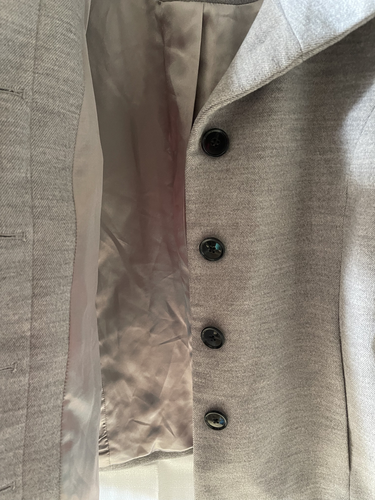 LANDS’ END Heather Gray Lined Pea Coat Jacket Hidden Buttons Women's Size 4 - Picture 5 of 8