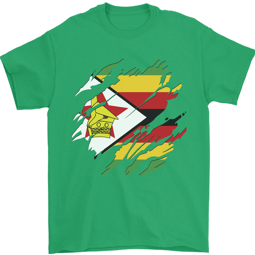 Torn Zimbabwe Flag Zimbabwean Day Football Mens T-Shirt 100% Cotton - Picture 62 of 105