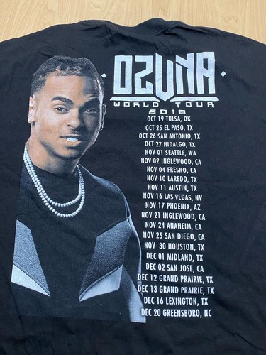 Camiseta Ozuna Hombre Talla Grande Negra 2018 World Tour Reggaeton - Imagen 4 de 5
