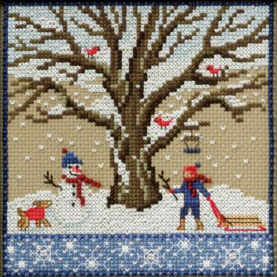 Mill Hill Mighty Oak Quartet Counted Cross Stitch Kit Winter Oak 5.25''X5.25'' NEW