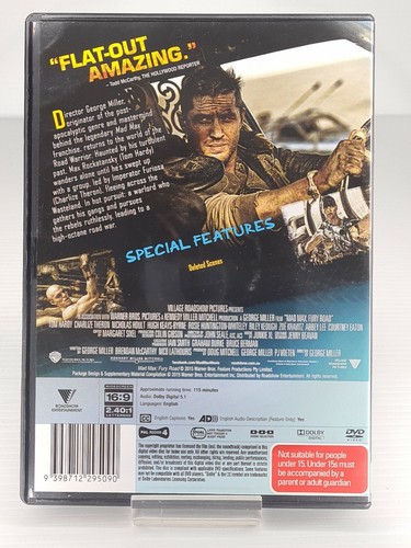 Mad Max - Fury Road DVD Tom Hardy John Howard Josh Helman Zo Kravitz Rosie Hunti - Picture 2 of 2