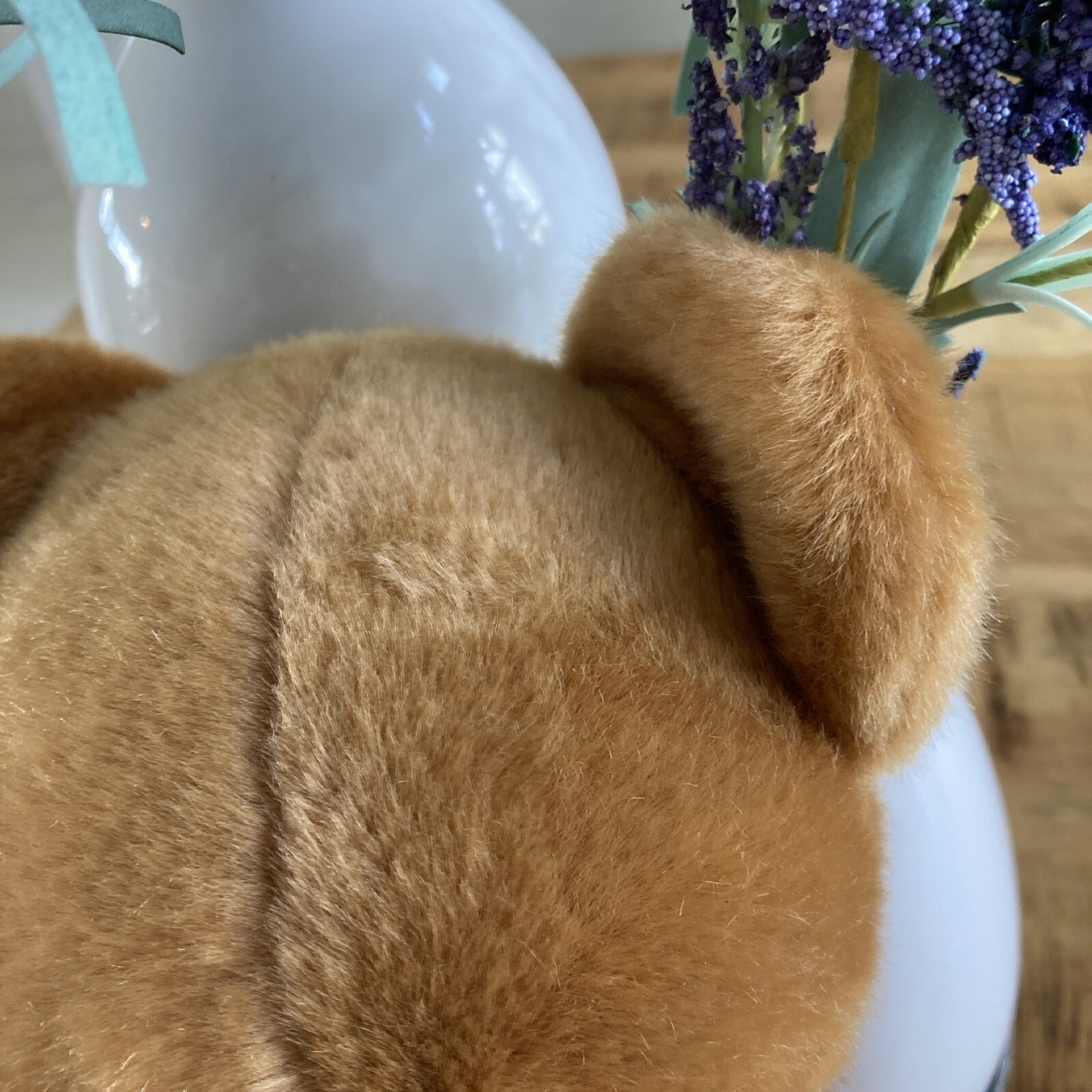 Vintage Russ Berrie 12" Zippered Brown Bear Red Bowtie Plush Stuffed Animal RARE