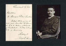 NOBEL PRIZE 1903 PHYSICIAN Niels Finsen autograph letter signed & mounted