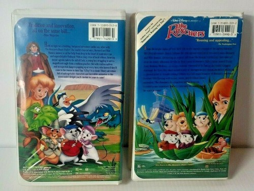 Walt Disney The Rescuers & Rescuers Down Under VHS Clamshell Black Diamond - Foto 2 di 5