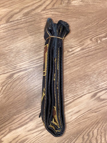 Genuine Fender 2" Monogrammed Adjustable Guitar Strap w/Logo, Black/Yellow/Brown - Picture 2 of 2