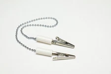 DENTAL BIB HOLDER CLIP FLEXIBLE BALL CHAIN - COLOR CODED WHITE 001-1111