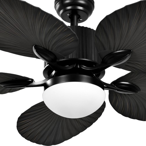 52" Tropical Outdoor Indoor Ceiling Fan w/ LED Lights Remote Control 5 Blades - Picture 8 of 13