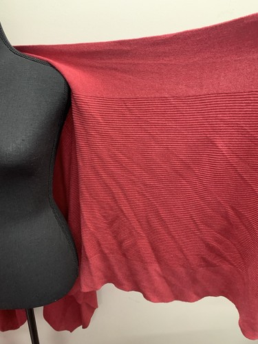 J. Jill Ribbed Wrap Drape Shawl Sweater One Sz Gala Heather Red Cotton Blend NEW - Picture 6 of 10
