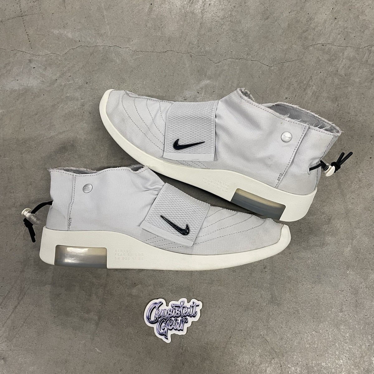 Nike Air Fear Of God Moc Pure Platinum - Size 10M - AT8086 