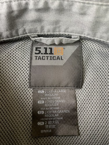5.11 Tactical Conceal Pockets Shirt Mens 2XL Long Sleeve Button Vented Back Gray - Picture 3 of 13