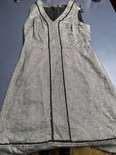 Banana Republic Black Wool Blend Herringbone Sleeveless Romper Dress Size 10 New