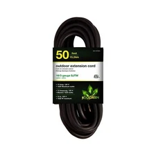 GoGreen Power (GG-13750BK) 16/3 50’ SJTW Outdoor Extension Cord, Black, 50 Ft