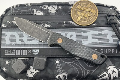 Petes Pirate Life Fixed Blade Knife PPK V1 #620 Stonewashed S35VN With Coin