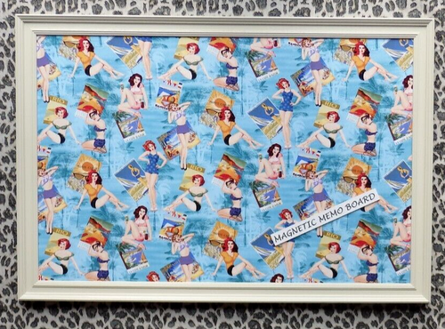 Retro Pinup Girl Magnetic Memo Message Board