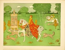 POSTER FRANCESE ORIGINALE D'EPOCA LA CHATELAINE DOUDELET STAMPE MODERNO 1897