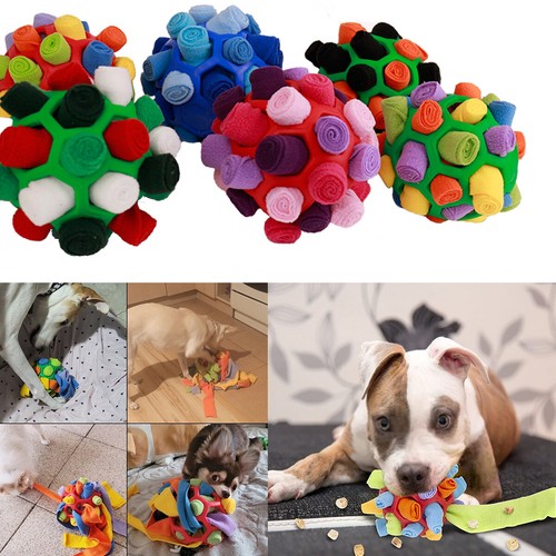 Pet Snuffle Toy Sniffing Treat Puzzle Feeder Toy Dog Foraging Nose Training Ball - Picture 2 of 38