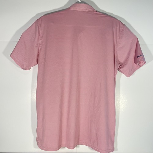 HOLDERNESS BOURNE x Baker's Bay Mens XL Polo Shirt Pink Striped Golf Star - Picture 3 of 5