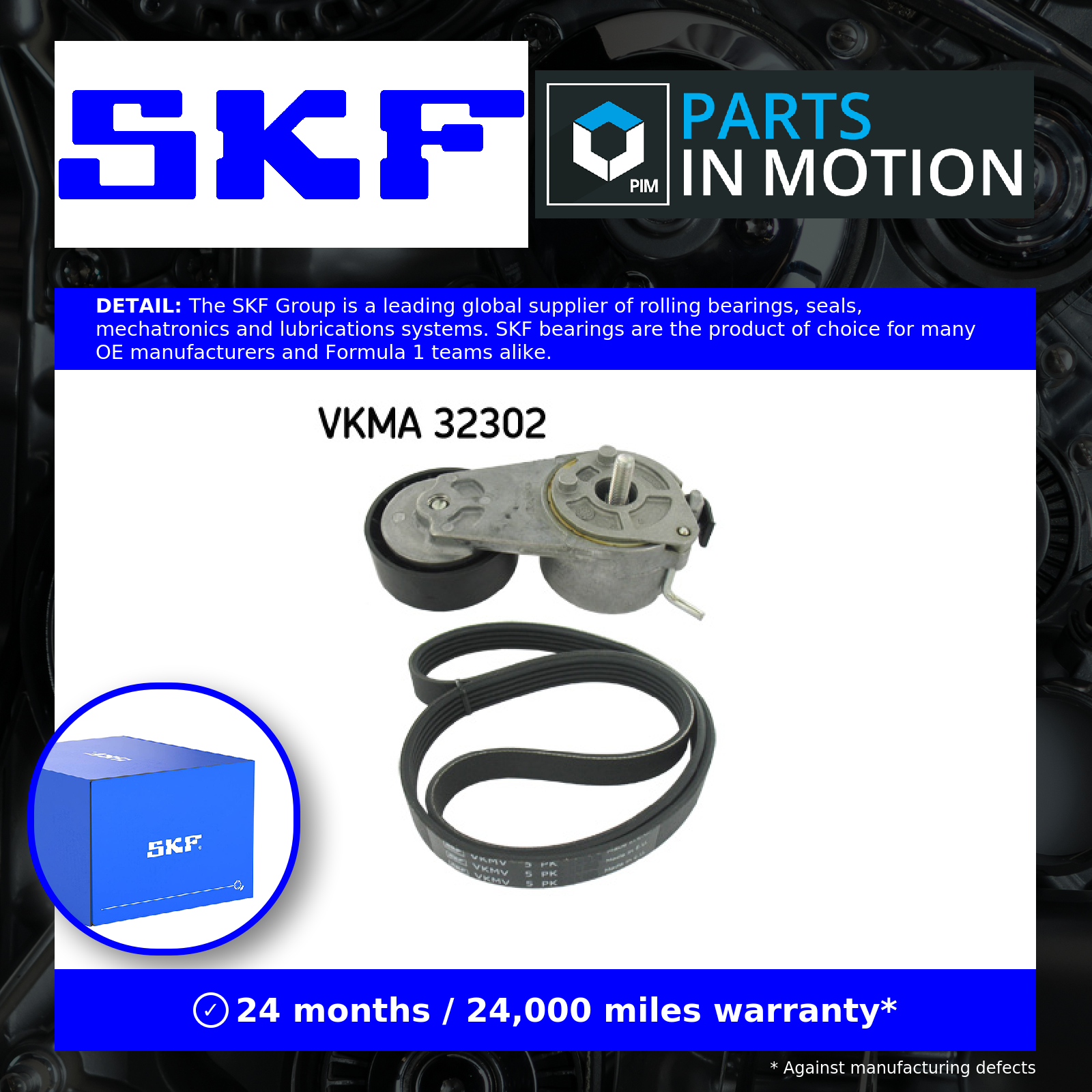Multi-ribbed V-belt kit VKMA 32302 SKF for FIAT ALFA ROMEO OPEL ABARTH ZASTAVA - Image 6