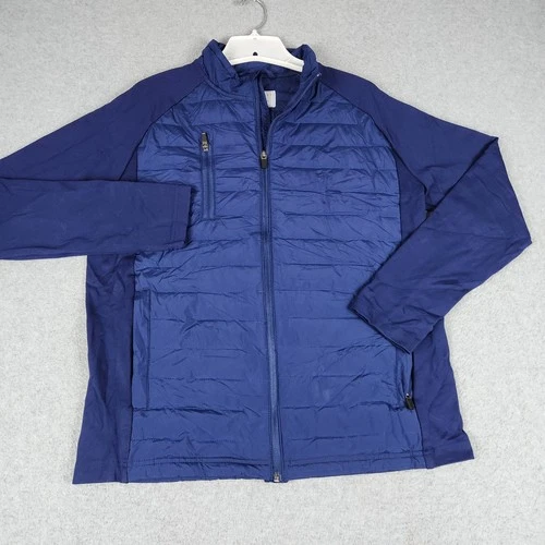 Boxercraft Jacket Mens Small Blue Hybrid Quilted Full Zip Mock Neck Outer Wear - product listing photo