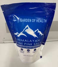 Himalayan Pink Salt Fine Grain 1 lb, Garden Of Health, 2 Packages, Sealed