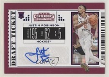 2019-20 Contenders Draft Picks College Ticket Blue Foil Justin Robinson Auto 0c2