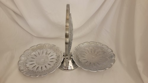 Bandeja plegable de 3 niveles para servidor del desierto para aperitivos filigrana - Imagen 10 de 24