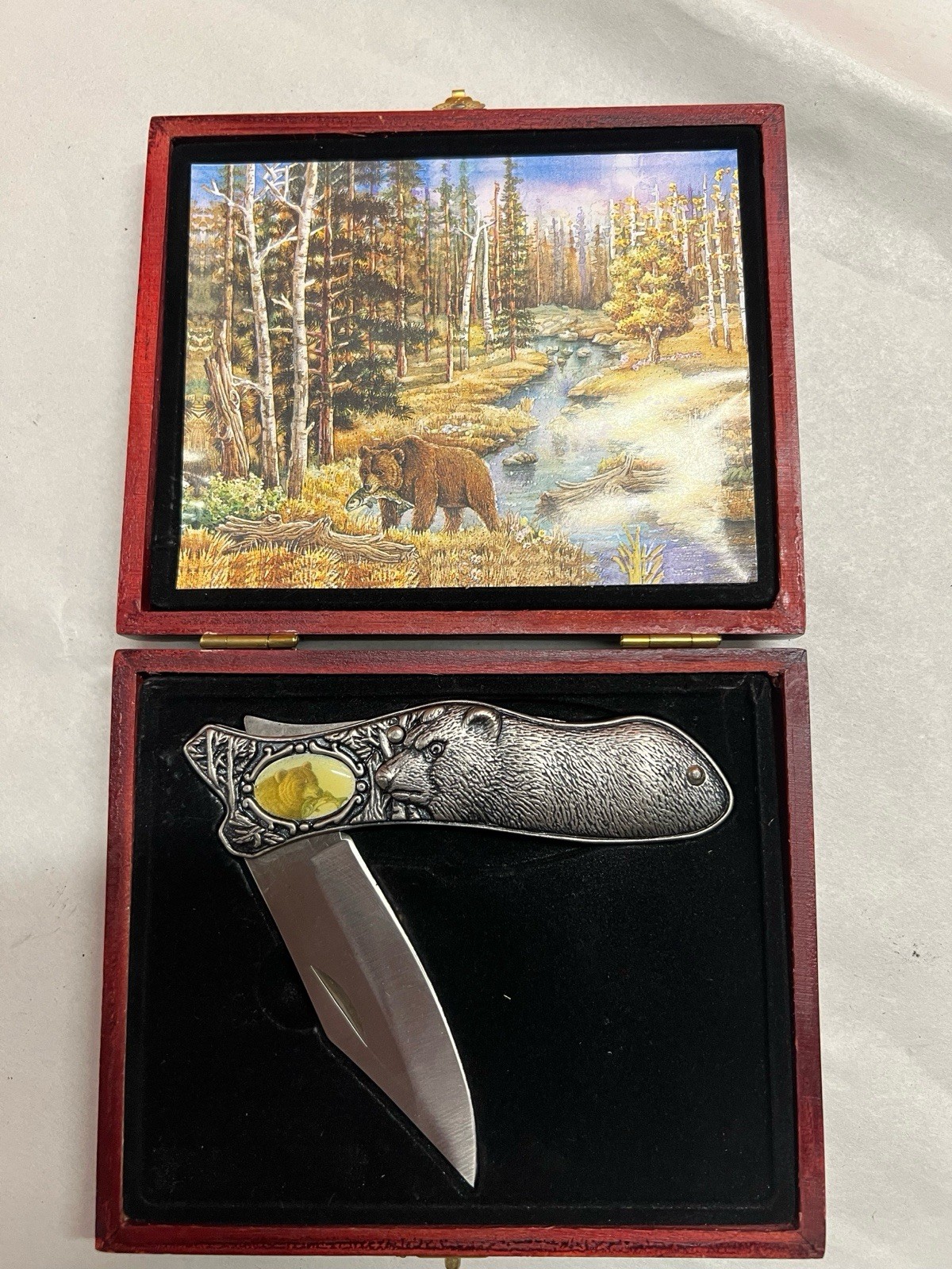 Decorative Folding Knife Bear Handle Stainless Steel Gift Box