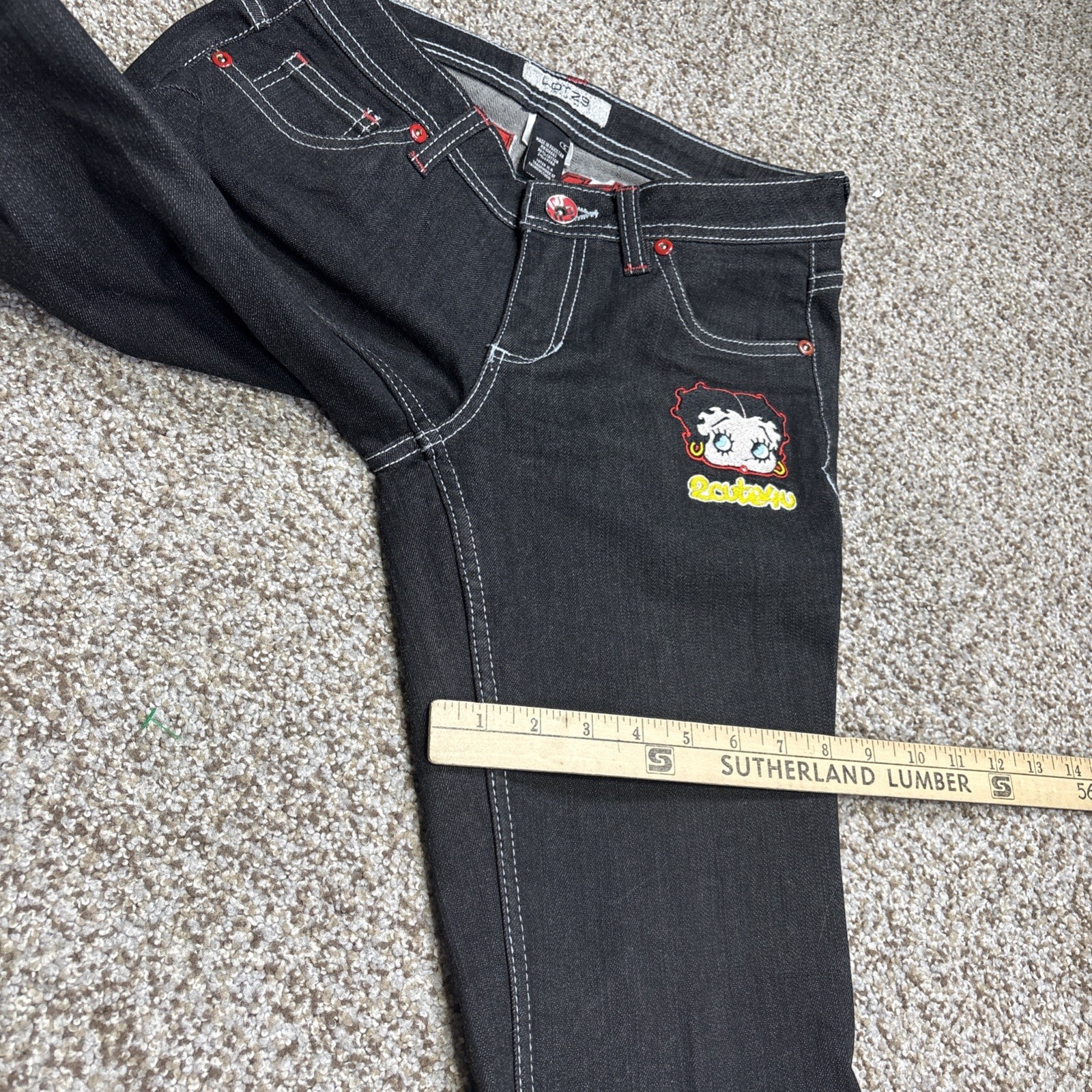 Lot 29 Jeans Women's Size 5 Black Denim Betty Boop Fits 28 X 31 - View 10