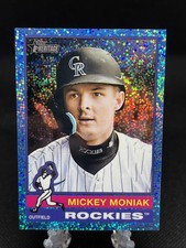 2025 Topps Heritage High Number Mickey Moniak #565 Blue Sparkle Parallel Rockies