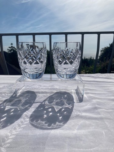 Pair Doulton / Webb Crystal "GEORGIAN" Barrel Shaped Whiskey Glass 3.75 inch - Picture 6 of 7