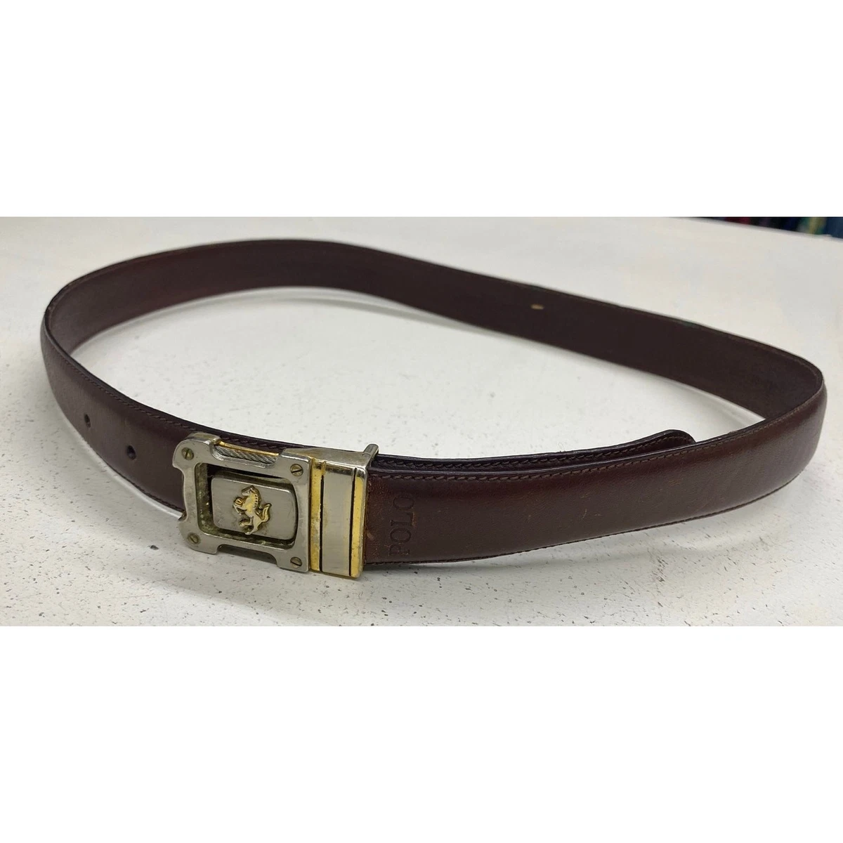 VTG Ralph Lauren Tan Leather Belt Brass Anchor Emblem Buckle XL Ralph Lauren Rope anchor-toggle Skinny Belt in Natural | Lyst main image 2