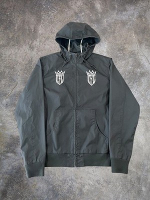 2000s West Coast Choppers Hooded Rain Jacket Dark Grey Size L