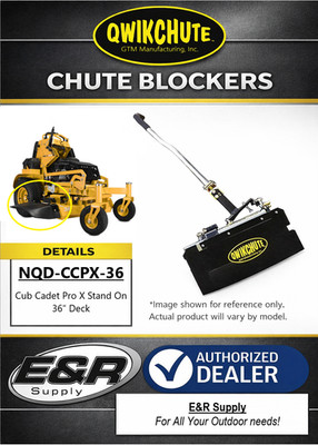 Qwikchute Chute Blocker for Cub Cadet Pro X 636 Stand-On 36'' Deck, NQD-CCPX-36