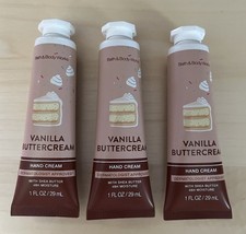 Three Bath Body Works Vanilla Buttercream Hand Creams Travel Sizes