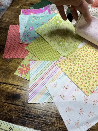Fabric Scraps Lot Quilting Blocks Strips Squares Doll Clothes Crafts Scrapbook - Picture 16 of 21