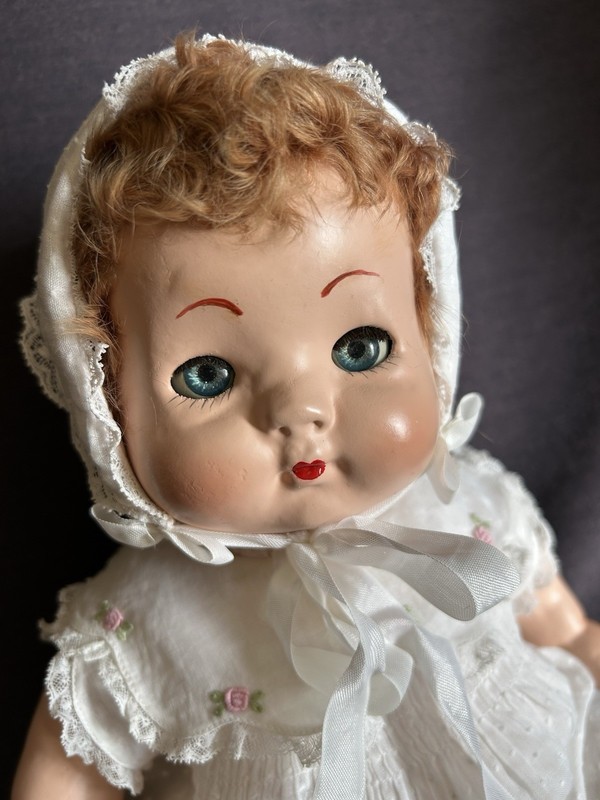 Effanbee 16" Sweetie Pie Baby Original 1940s Composition Caracul Wig Clean