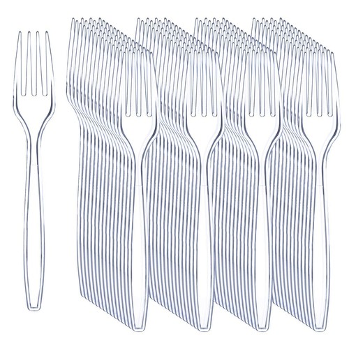 360Pcs Clear Plastic Forks - Heavy Duty Plastic Forks BPA-Free 6.7-inch Clear...
