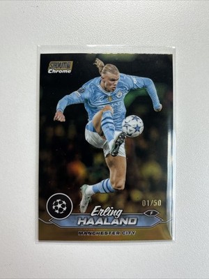 2024 Stadium Club Chrome Erling Haaland Gold Refractor /50
