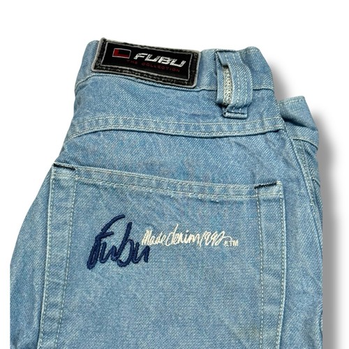 Vintage Y2K FUBU The Collection Carpenter Pants Denim Woman’s Size 16 (READ) - Picture 9 of 19