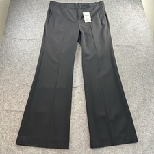 Theory Demitria 4 Flare Pants Women's 16 Palomino Traceable Wool Stretch Black