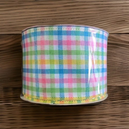 Neues Ostermotivband in Pastellfarben mit Karomuster - Bild 1 von 5