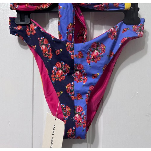 NWT Mara Hoffman Colorblock Floral Two Piece Bikini Swimsuit Set Size M - Picture 2 of 10