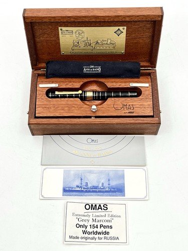 RARE 1995 OMAS Grey Marconi QSL 100 Anni di Radio Fountain Pen Ltd Edition /154